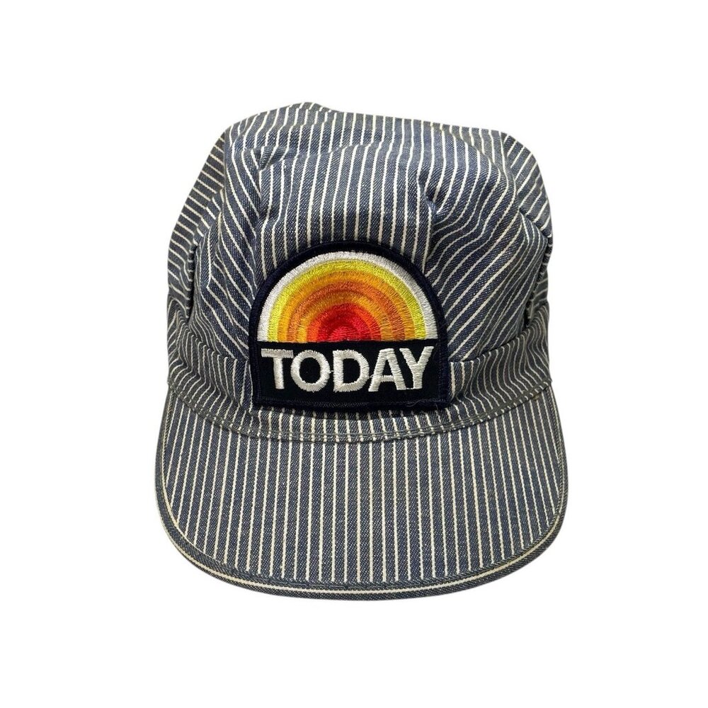 Vintage TODAY Show NBC Rainbow Patch Railroad Engineer Hat TV One Size